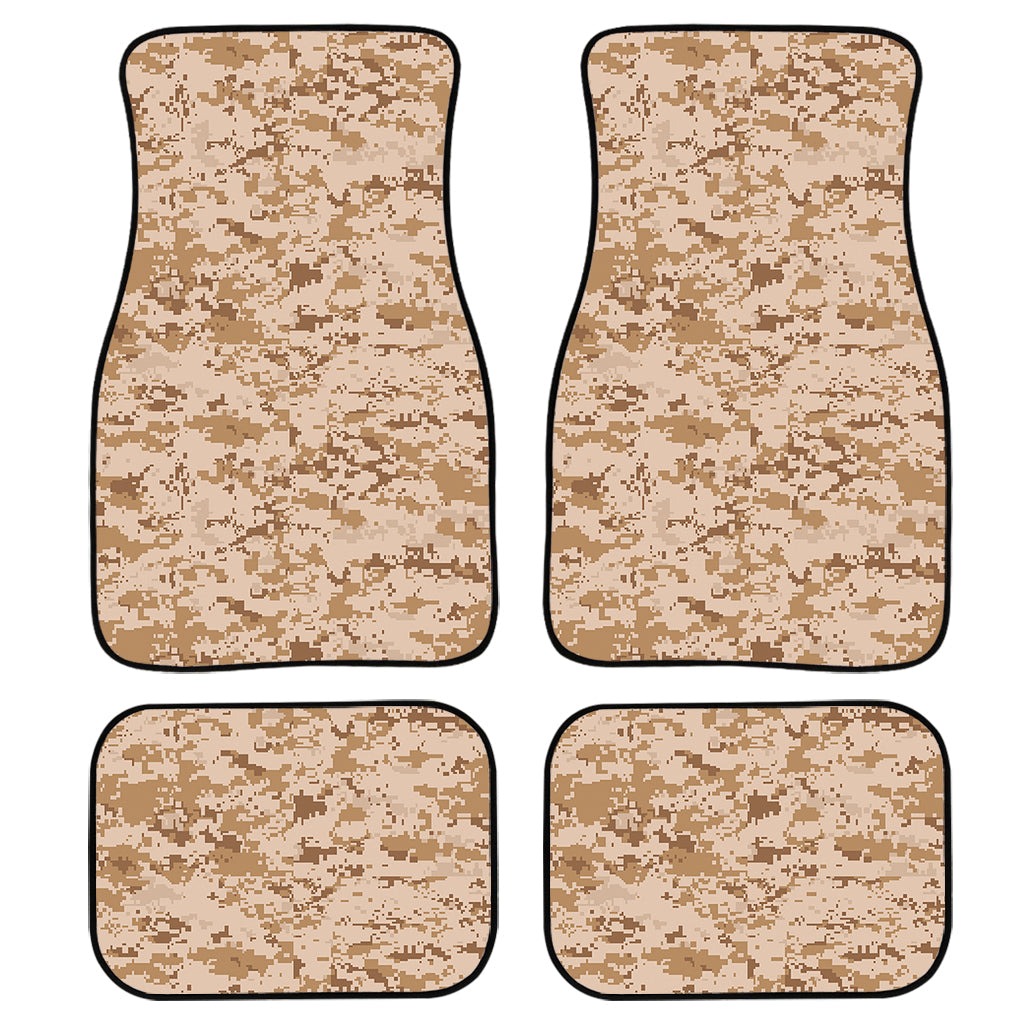 Desert Digital Camo Pattern Print Front And Back Car Floor Mats, Front Car Mat