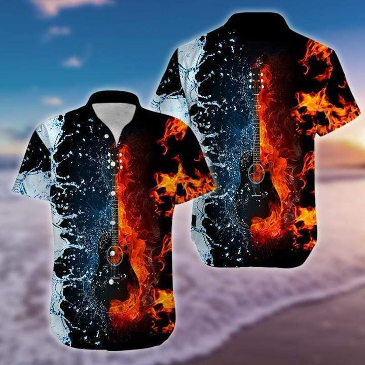 Fire And Water Guitar Hawaii Shirt Unisex Adult Ha69941