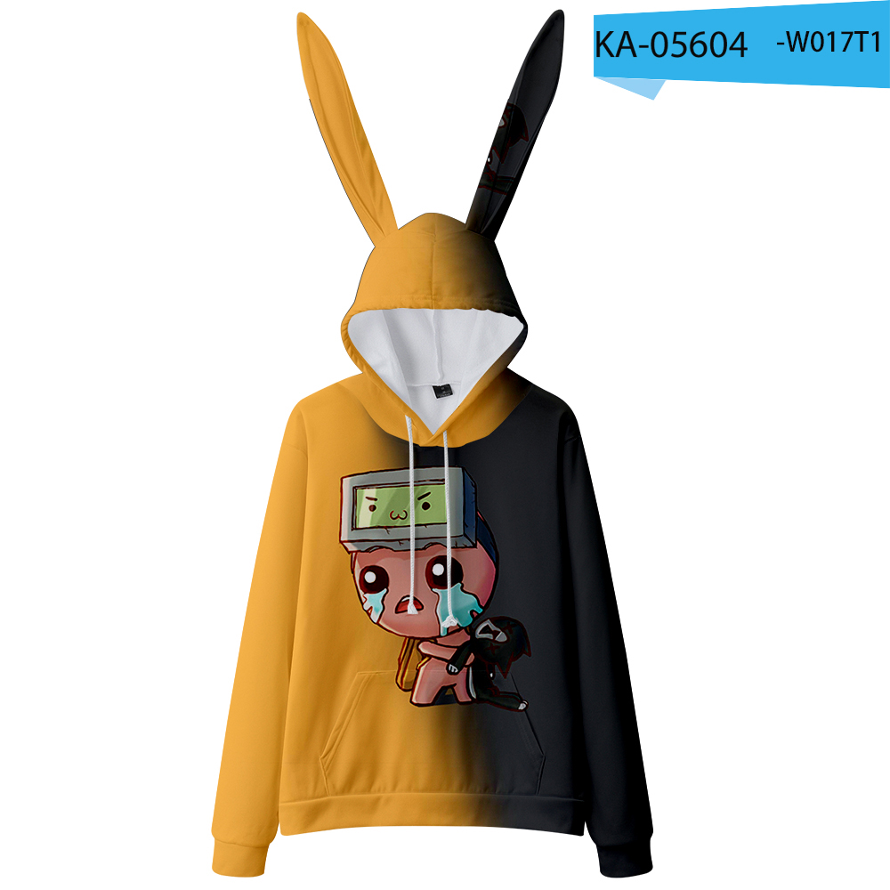 Kawaii 3D The Binding Of Isaac Hoodie Casual Hooded Loose Bunny Sweatshirt Streetwear Cute Stylish Women Crop Top Pullovers alx