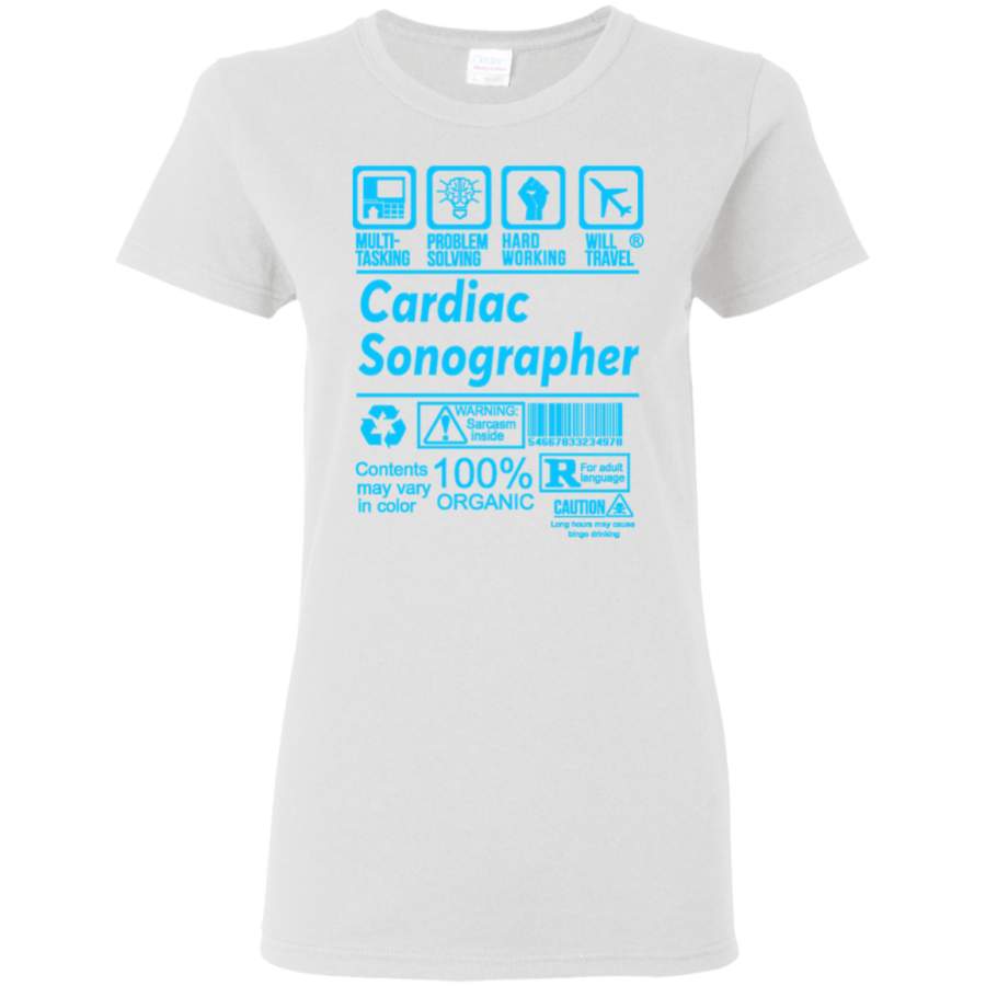 AGR CARDIAC SONOGRAPHER SOLVE PROBLEMS DESIGN Womens T-Shirt