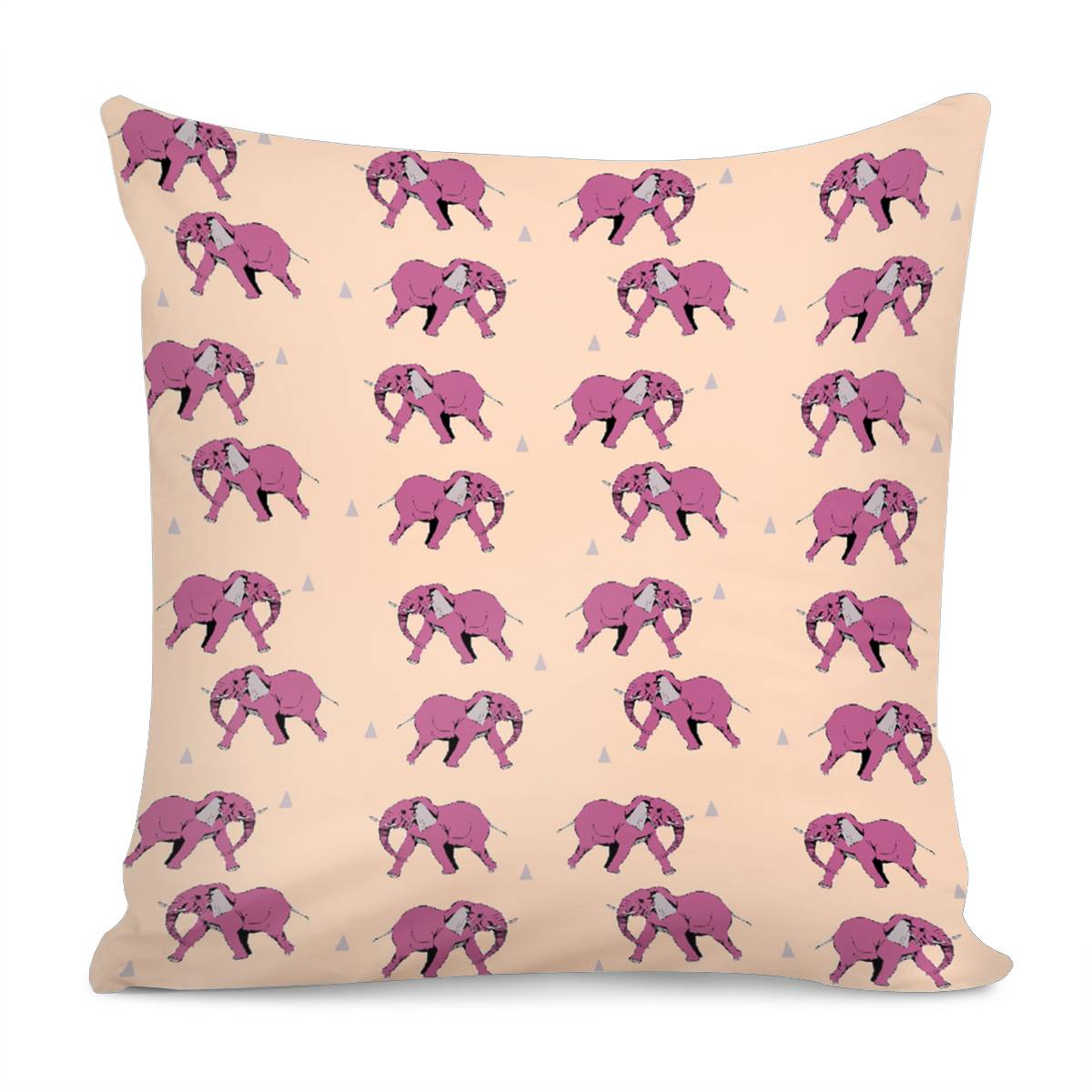 Walking Pink Elephants Pillow Cover