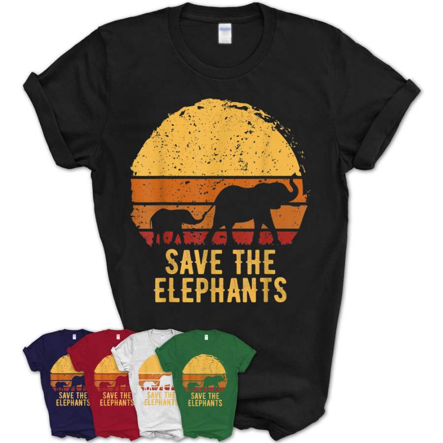 Save The Elephants Animal Lover Gift T-Shirt – Teezou Store