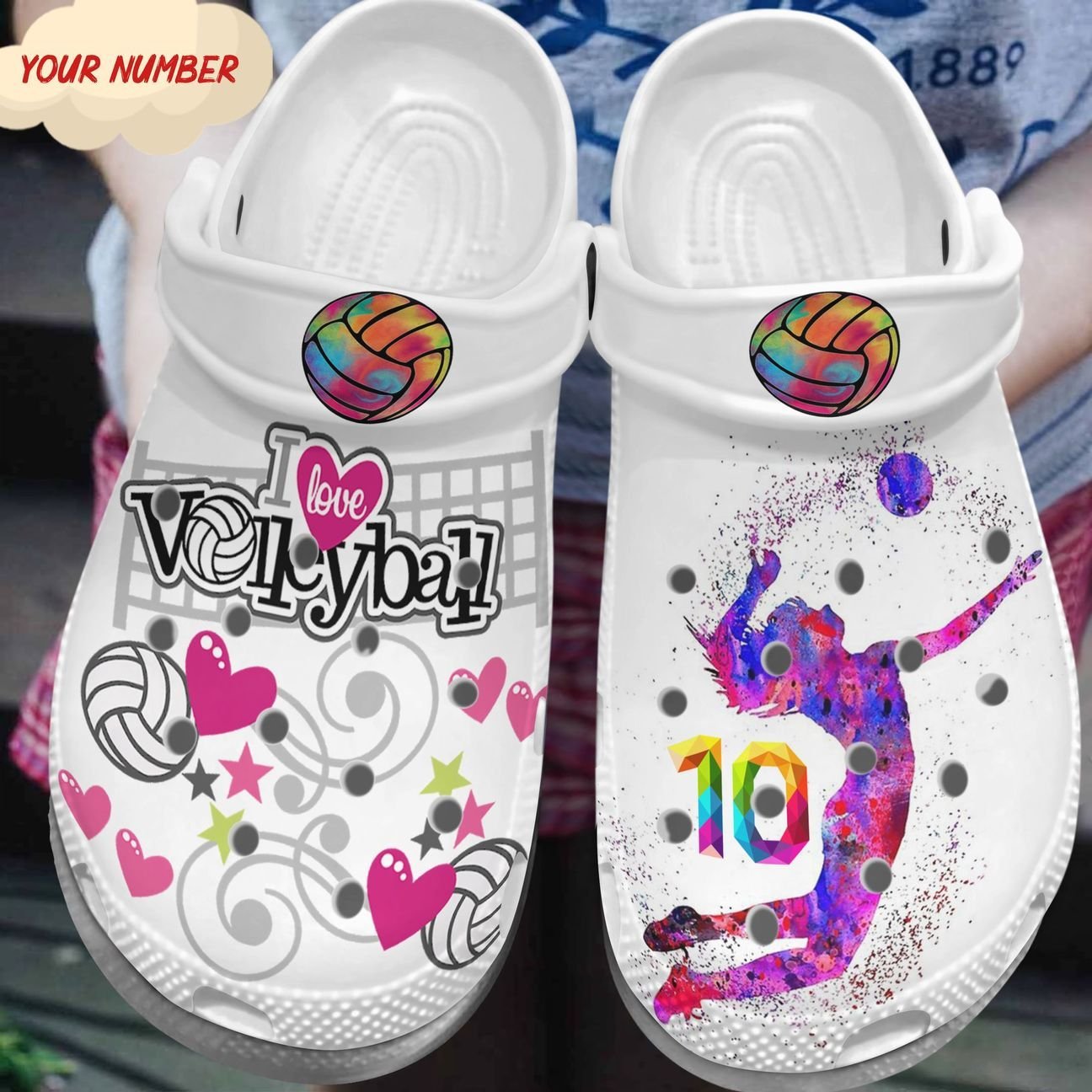 Volleyball Personalized Clog, Custom Name, Text, Color, Number Fashion Style For Women, Men, Kid, Print 3D I Love Volleyball