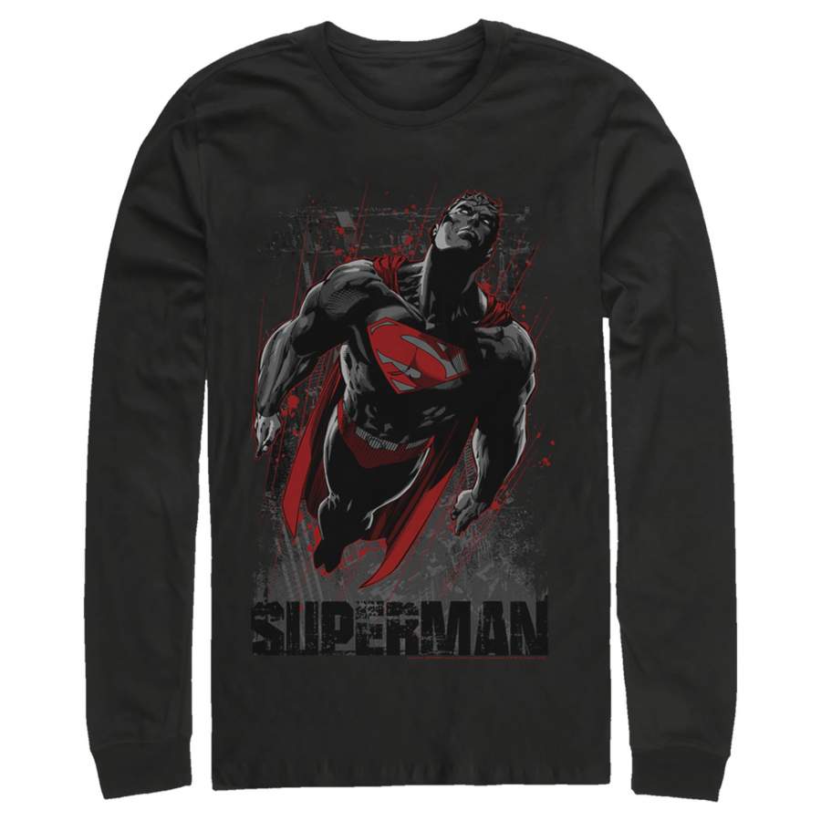 Superman Men’s Flight Looking On  Long Sleeve Shirt