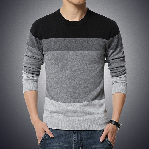 Top Grade 100% Cotton Designer New Fashion Brand Pullover Striped Knitted Sweater Men Korean Casual Plain Jumper Clothes alx