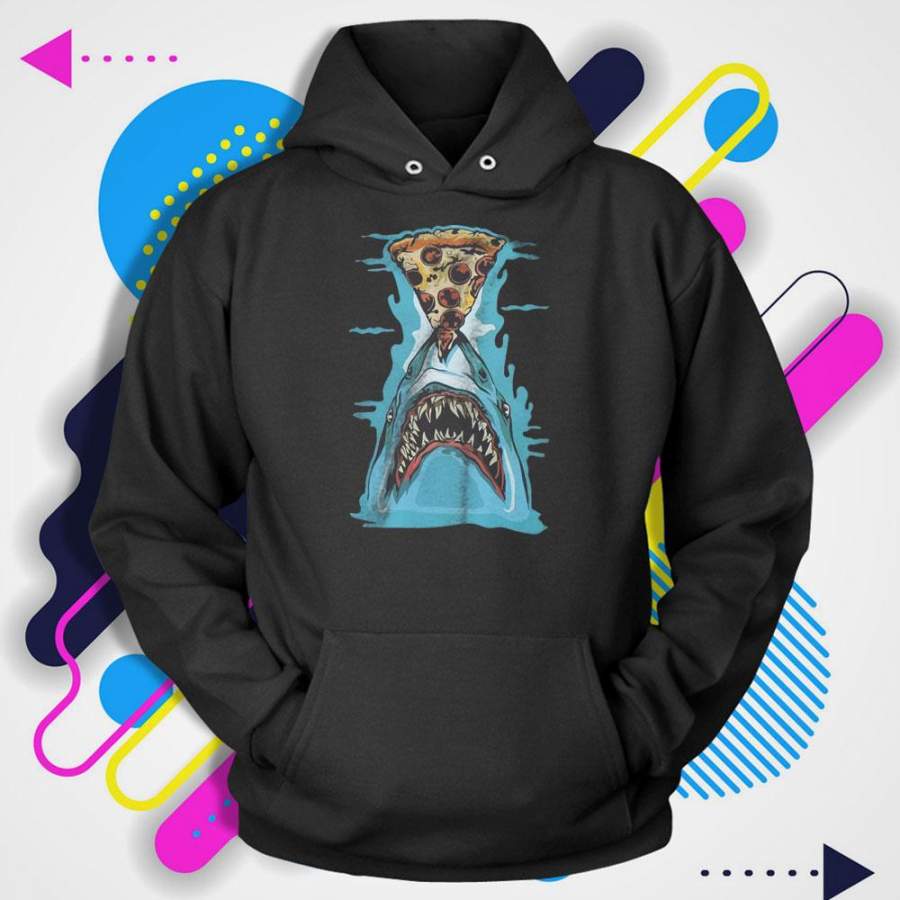 Brand New Full Color Pizza Shark Men’S Hoodie