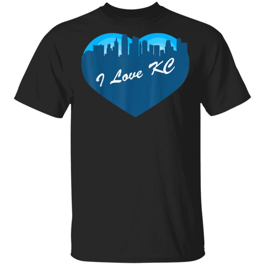 I Love KC Shirt  Cute Skyline Great To Stay In Kansas Gift