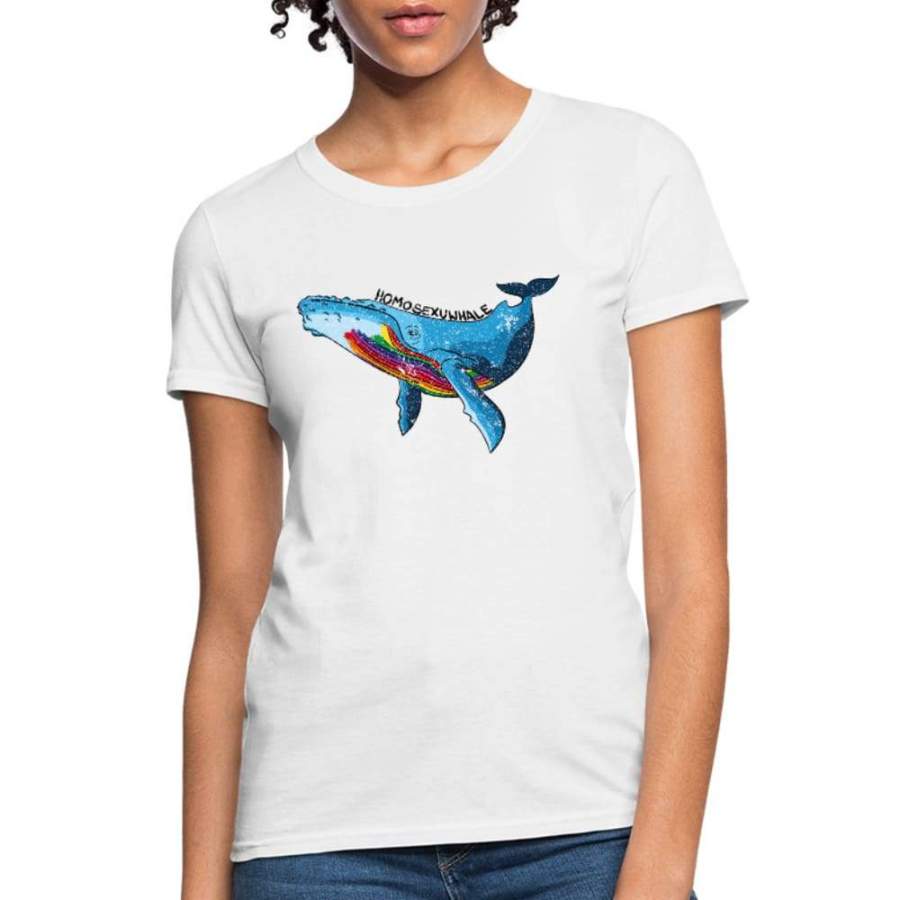 Homosexuwhale Whale Funny Gay Pride LGBT Women’s T-Shirt