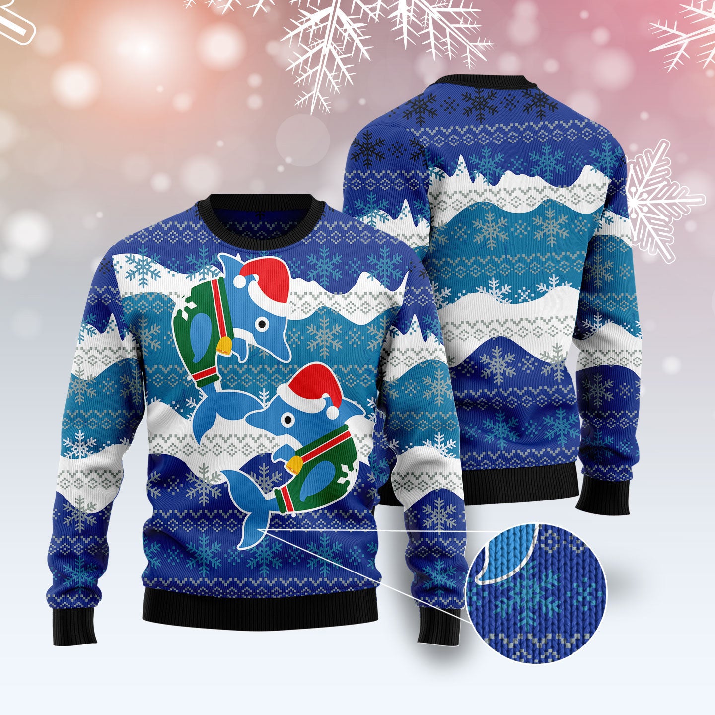 Dolphin Couple Ugly Christmas Sweater – Xmas Ugly Sweater