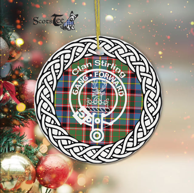 Stirling Clan Tartan Crest Badge Plaid Ornament Gift. Christmas Tree Ornament Tartan Ornament Great Christmas Ornaments Gift