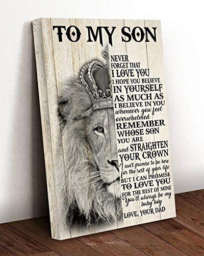 Skitongifts Poster No Frame, Lion To My Son Never Forget That I Love You Love Dad, Wall Art Decor