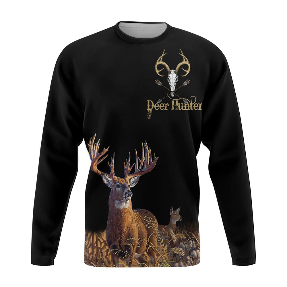 ViticStore™ Deers Hunting 3D Black Shade All Over Printed XL Sweatshirt For Men