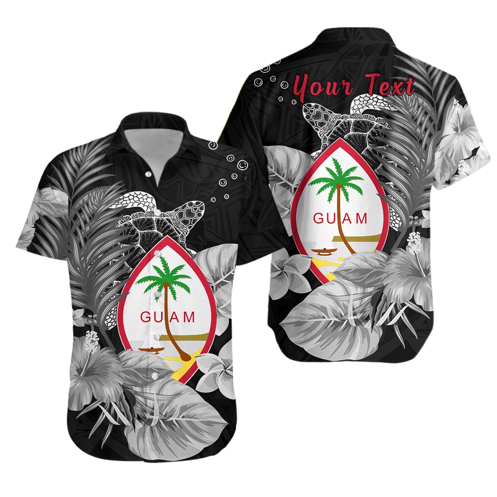 (Custom Personalised) Guam Seal Hawaiian Shirt Polynesian Turtle With Flowers Version White Lt13