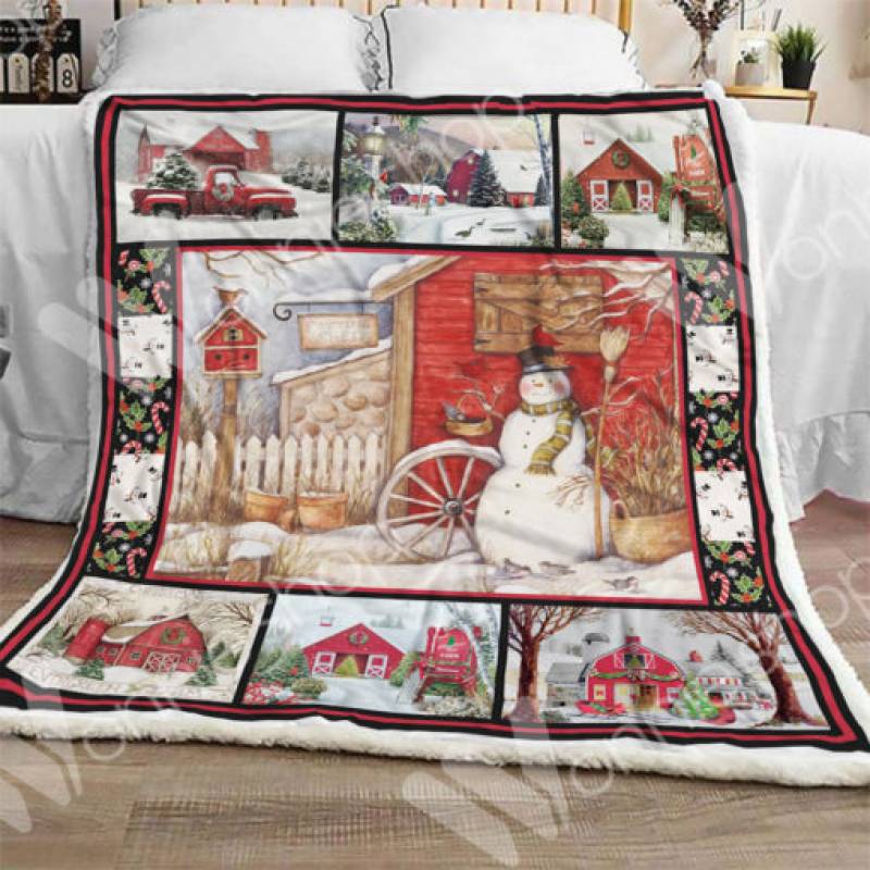 Farmhouse Christmas Sherpa Blanket OCT0204 78O35