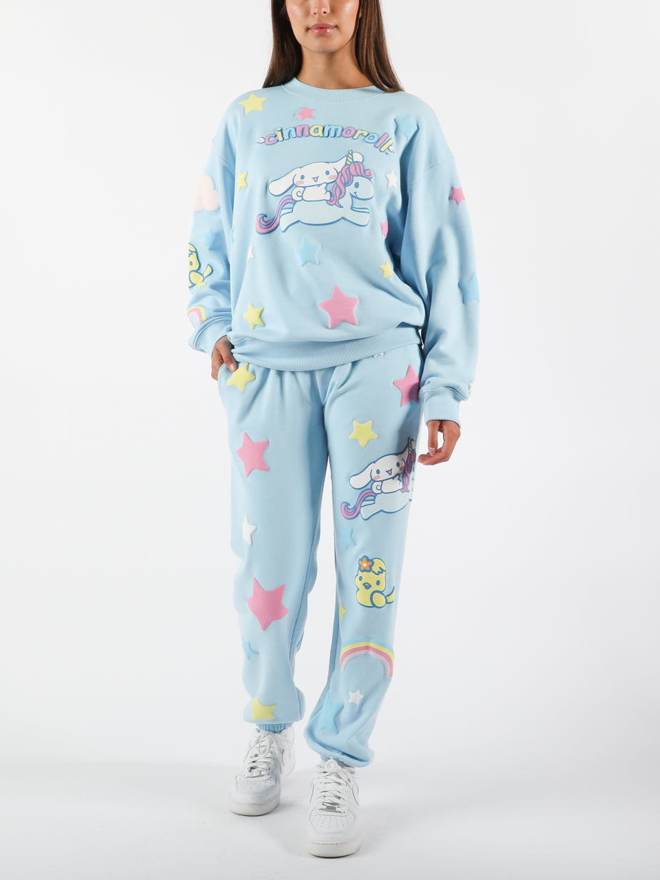 Cinnamoroll Puff Print Crew Neck Sweatshirt