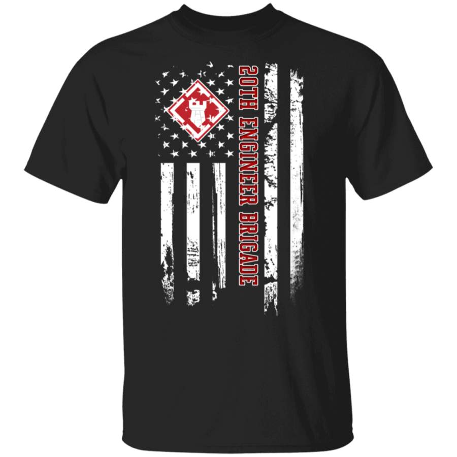 20th Engineer Brigade Veteran American Flag Father’s Day Veteran’s Day Tshirt