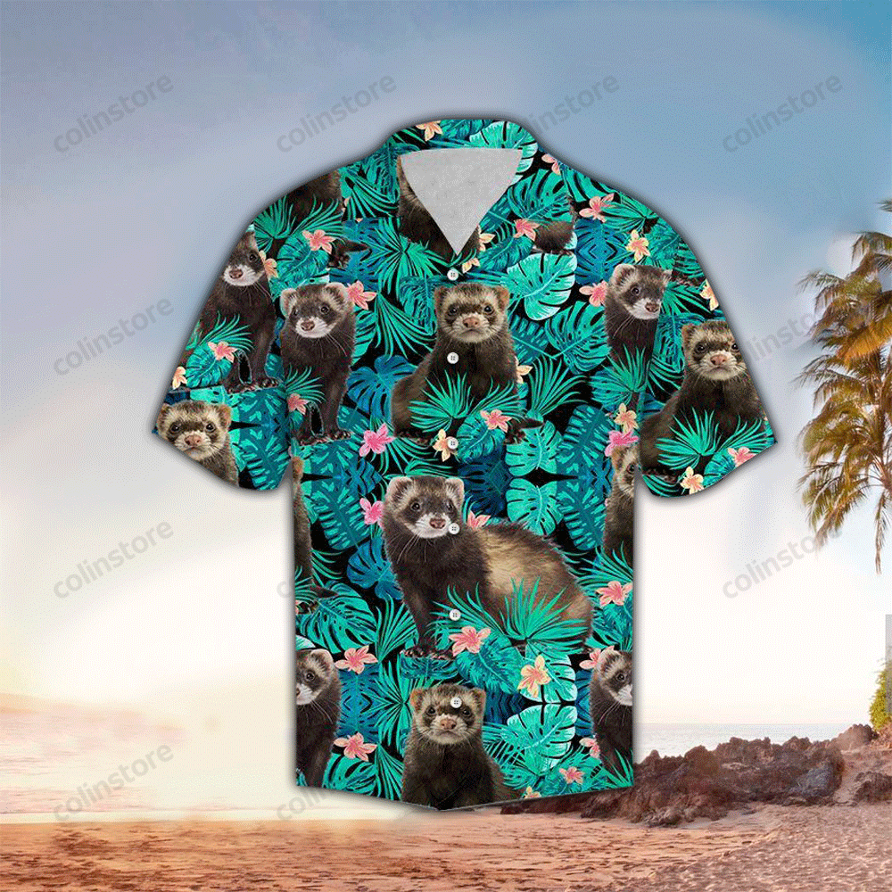 Ferret Tropical Hawaii Shirt Aloha Ha47144