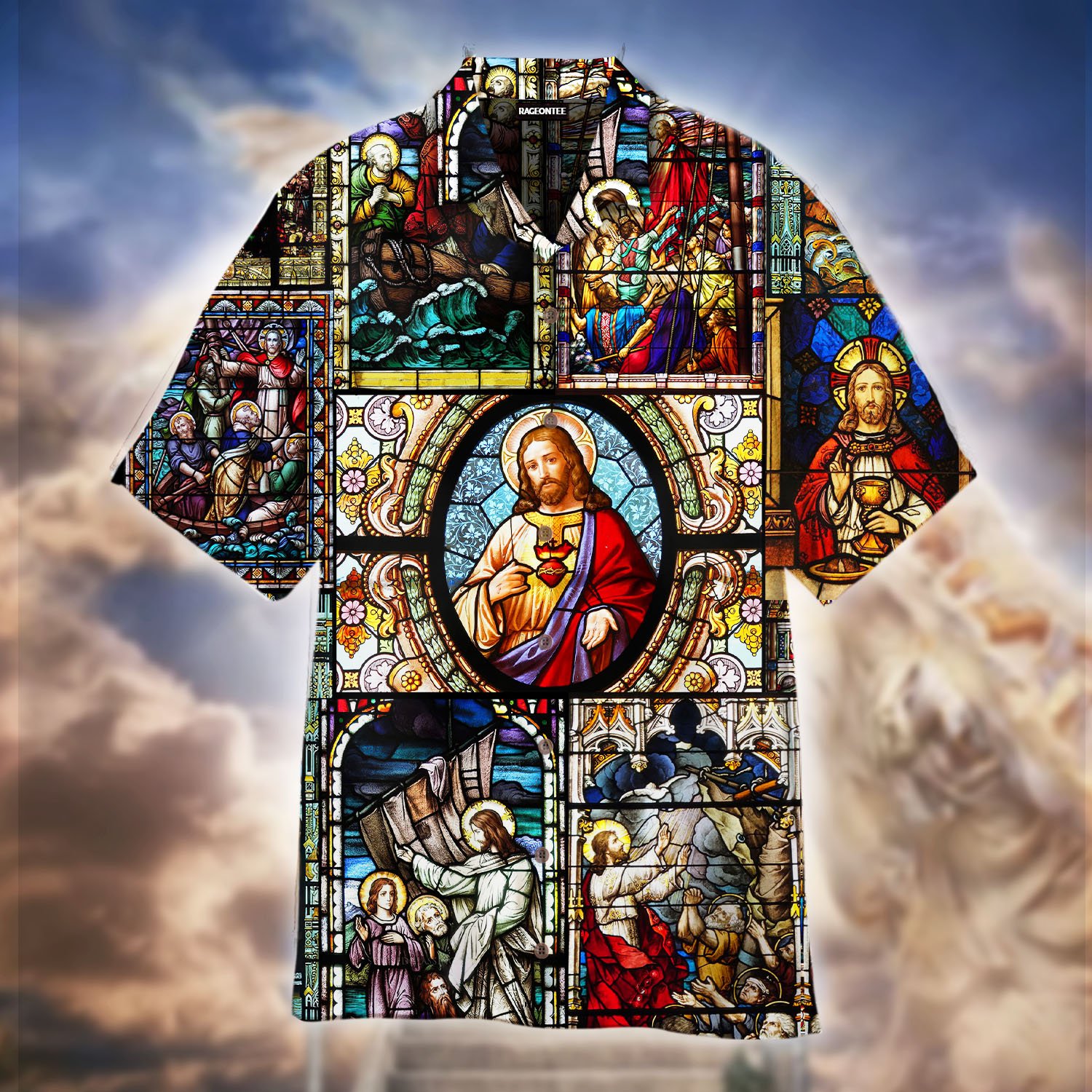 Jesus Calms The Storm Stained Glass Window Hawaii Shirt For Men Women Adult Ha104647