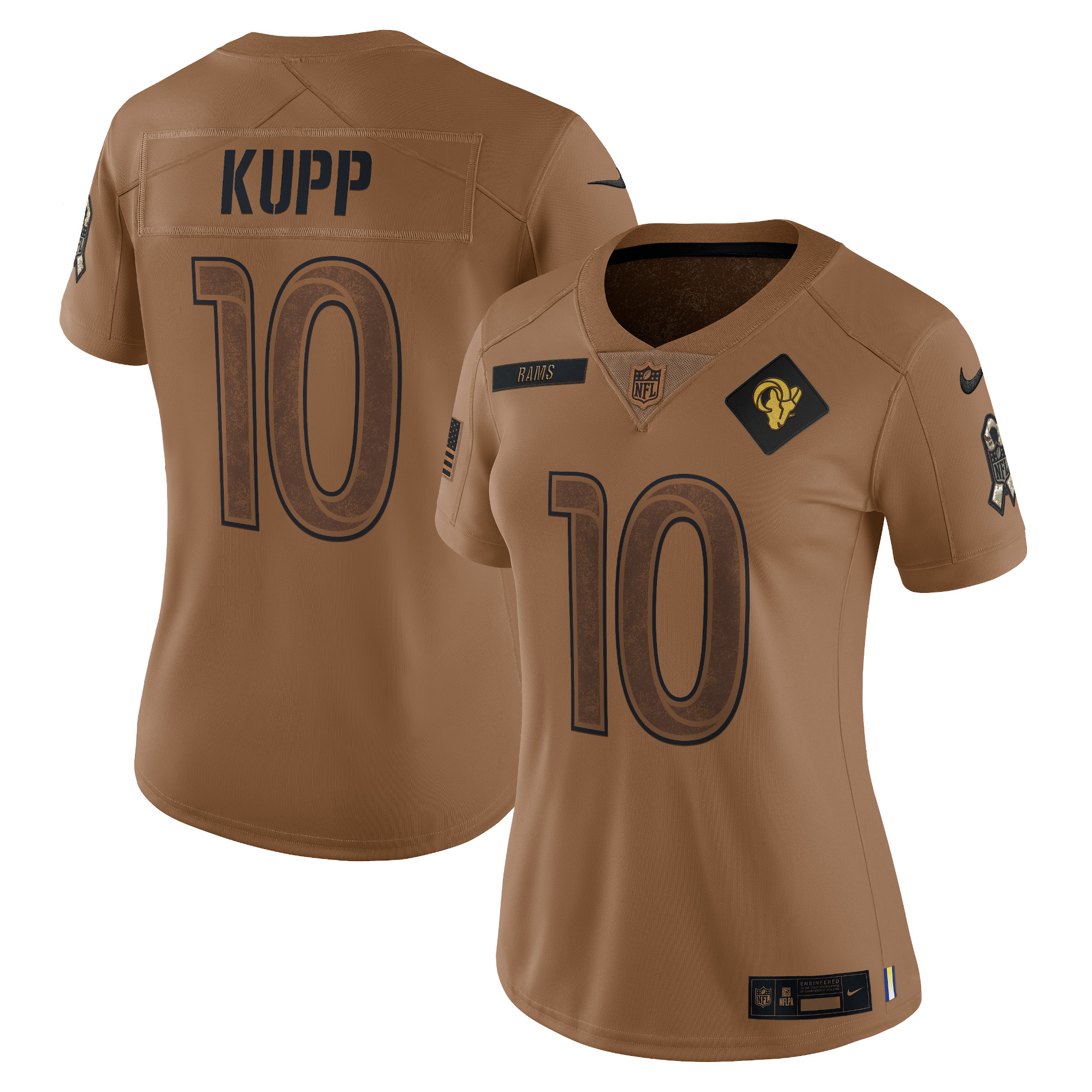 Women’s Los Angeles Rams Cooper Kupp Brown 2023 Salute To Service Limited Jersey