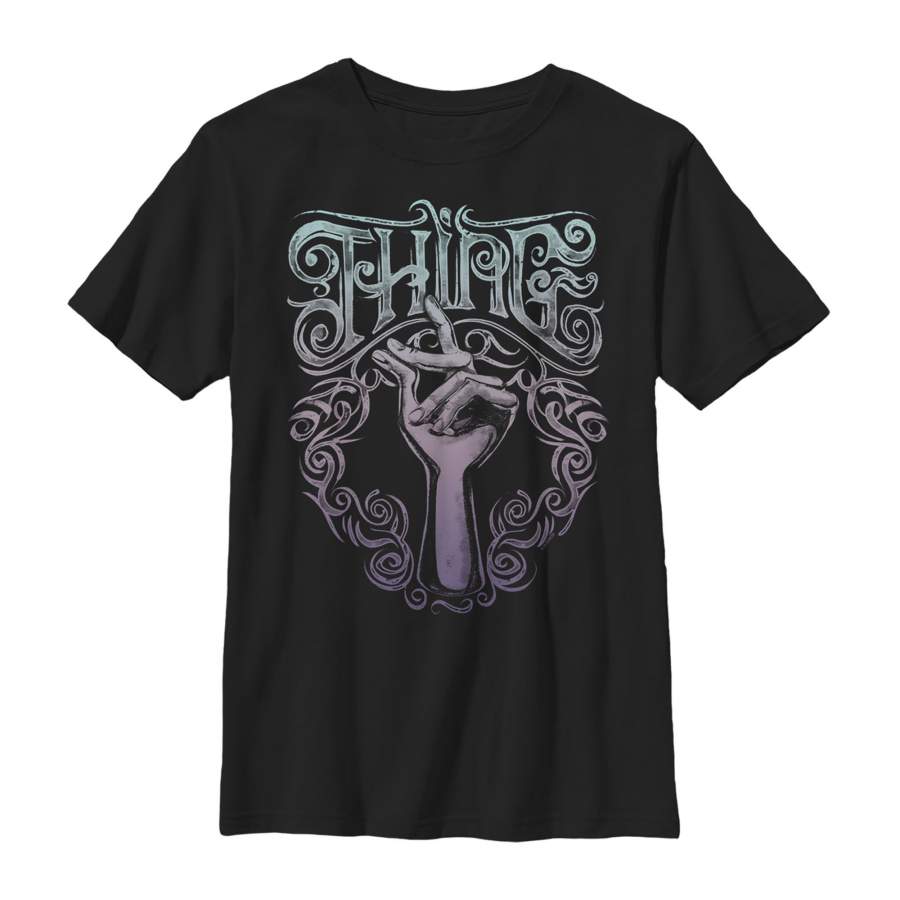 Addams Family Boy’s Thing Ornate Snap  T Shirt