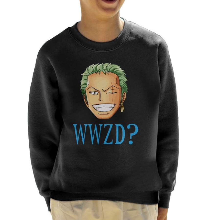 WWZD What Would Roronoa Zoro Do One Piece Kid’s Sweatshirt