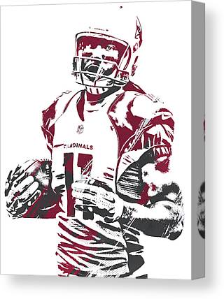 1 Larry Fitzgerald Arizona Cardinals Watercolor Strokes Pixel Art 1 Joe Hamilton Canvas Print