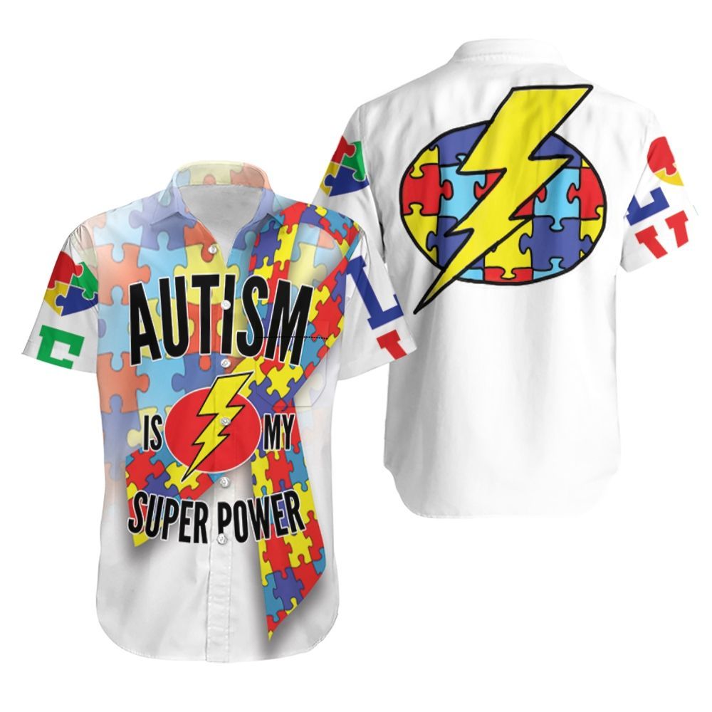 Autism Is My Super Power Autism Support Hawaiian Shirt