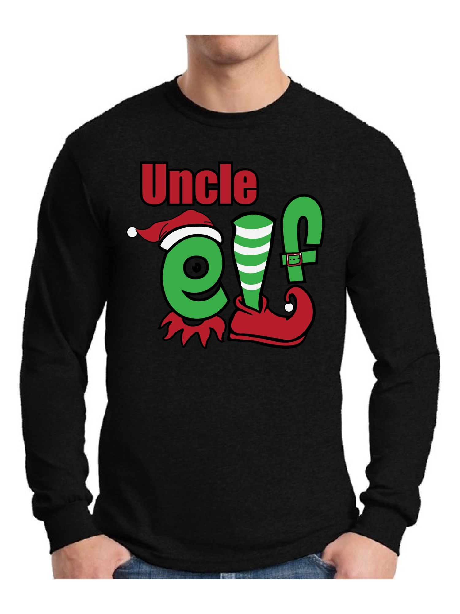 Styles Xmas Uncle Elf Ugly Christmas Sweater Long Sleeve T-Shirt For Men