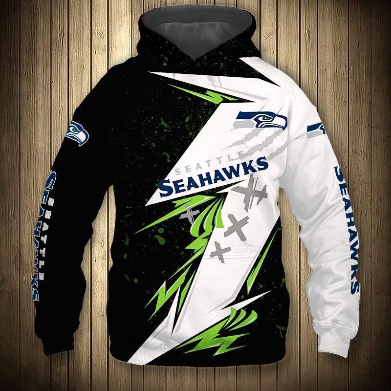 Seattle Seahawks Hoodie Thunder Graphic Gift For Men