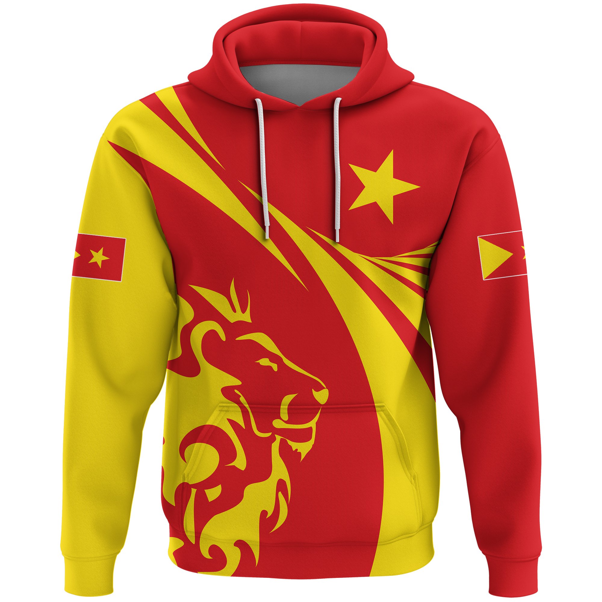 1stTheWorld Tigray Hoodie, Tigray Swirly Lion Flag A10