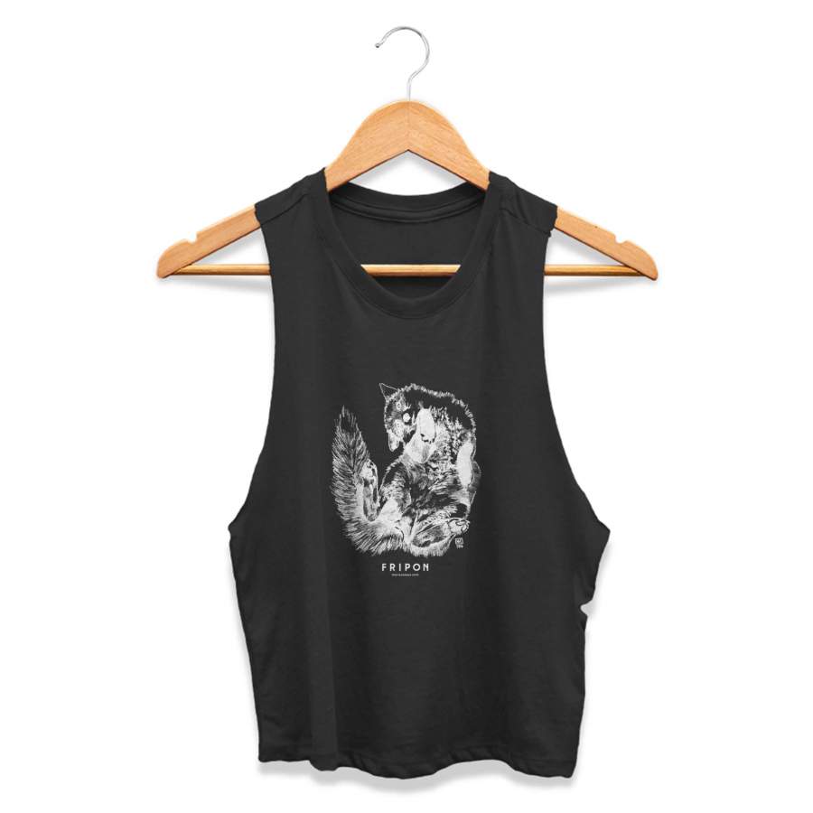 Renard Fripon Rascal Rogue Mischievous Cheeky Animal Totem 2016 Illustration Drawing Dessin Casual CPY Womans Crop Tanktop Tee