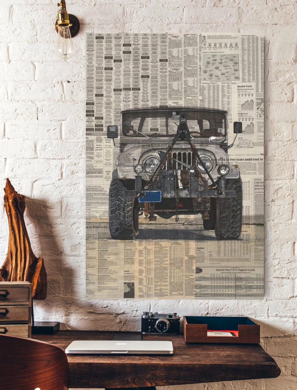 Vintage Jeep Vertical Print Poster