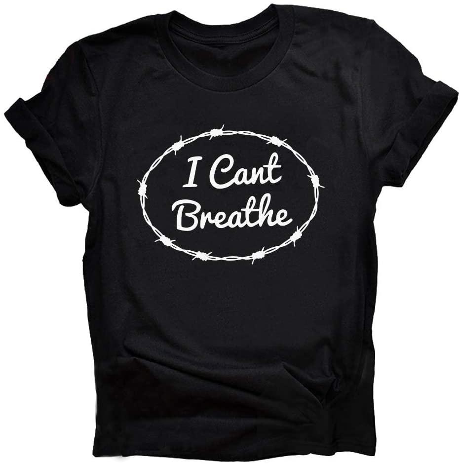 Adult I Cant Breathe Blm T-Shirt Black Lives Matter Human Rights Tops