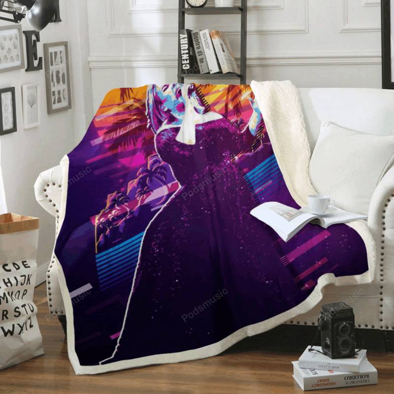 Adele – Art Music Synthwave 80S Sherpa Fleece Blanket