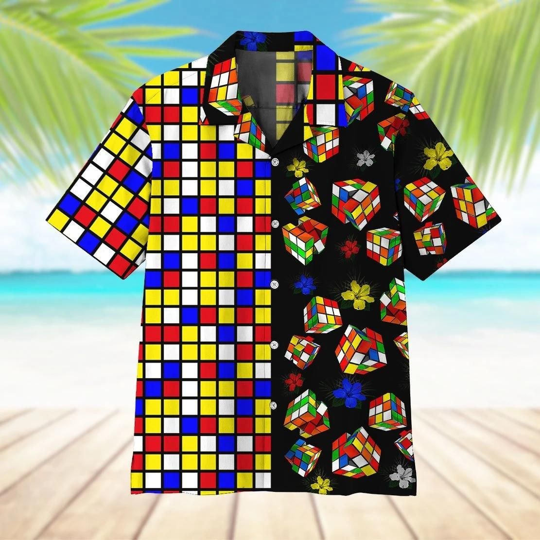 Rubik Aloha Hawaii Shirt Colorful Short Sleeve Summer Beach Casual For Men And Women Ha43578