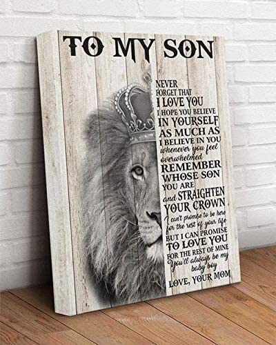 Skitongifts Poster No Frame, To My Son Never Forget That I Love You I Hope You Believe In Yourself I Believe In You From Mom Lion Kin