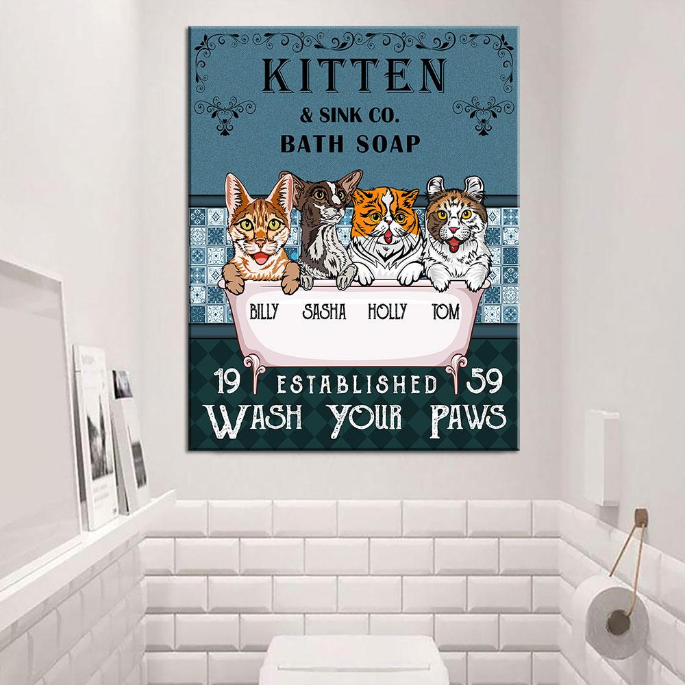 Custom Personalized Preview Matte Canvas Kitten Bathroom Soap