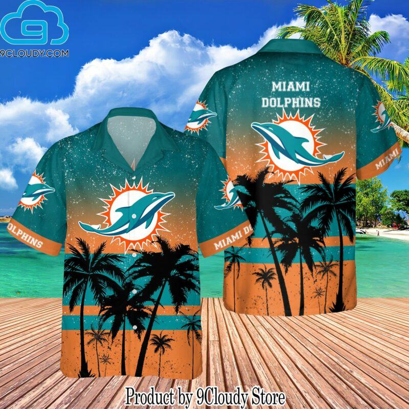 Miami Dolphins Nfl Vintage Casual Hawaiian Aloha Shirts