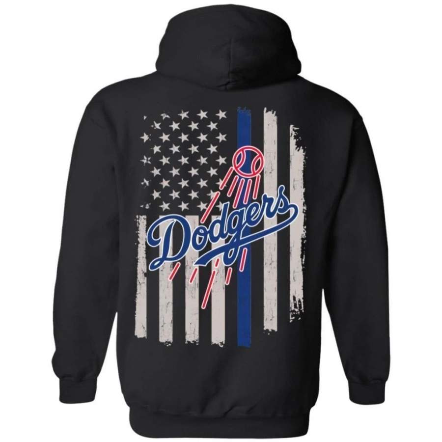 Dodgers Team American Flag Hoodie Gift For Fan VA07