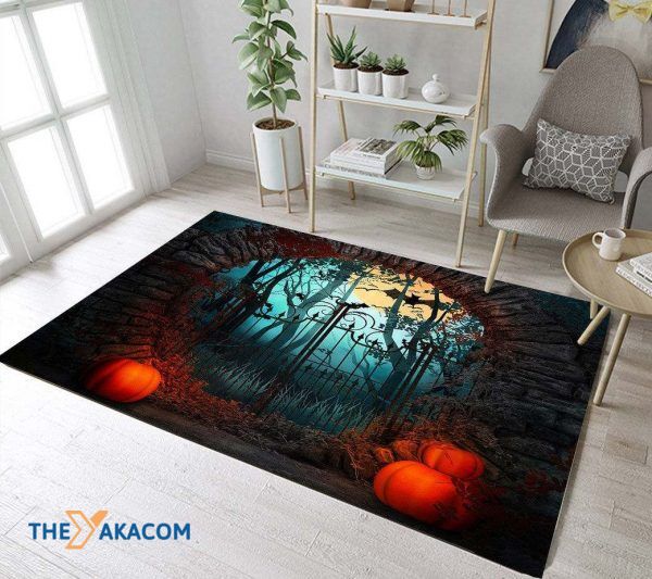 The Gate Go To The Forest Happy Halloween Rectangle Area Rug Floor Decor