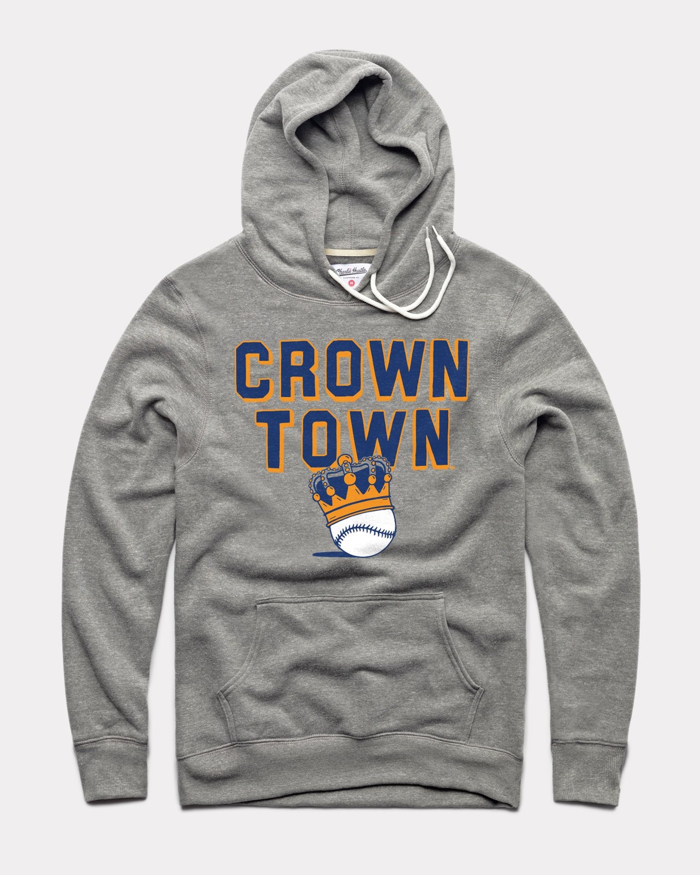 Kansas City Crown Town Baseball Vintage Grey Hoodie