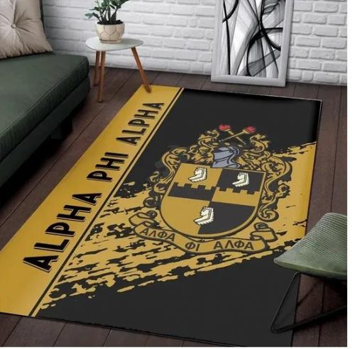 Alpha Phi Alpha 1906 Emblem Old Gold And Black Rug