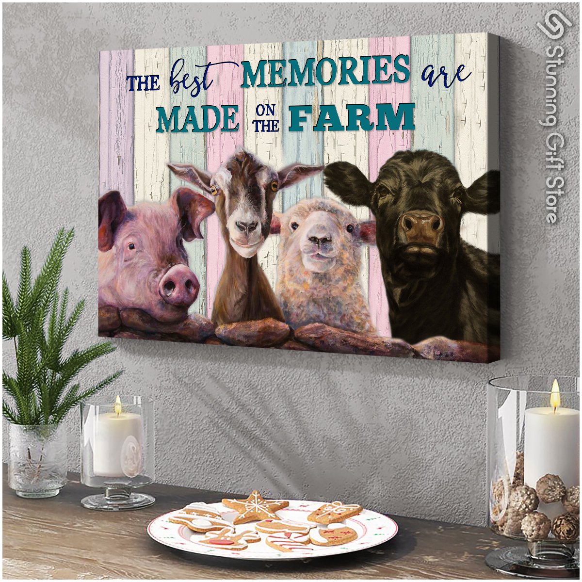 Stunning Gift Farm Animal Canvas The Best Memories Are Made On The Farm Ver2 Wall Art