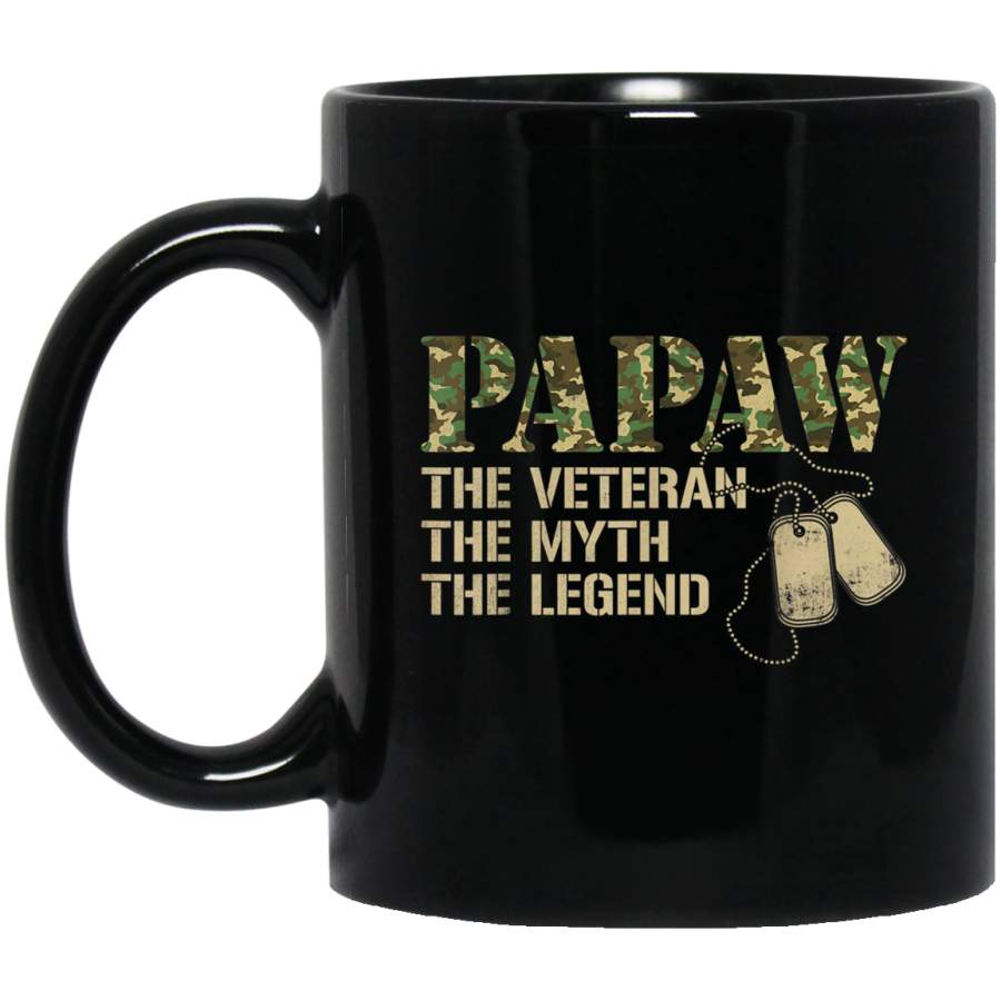 Mens Camo Shirt Papaw The Veteran The Myth The Legend  Mug