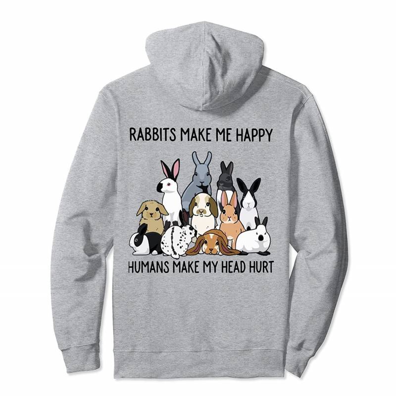 Rabbits Make Me Happy Humans Make My Head Hurt Funny Bunny Pullover Hoodie, T Shirt, Sweatshirt