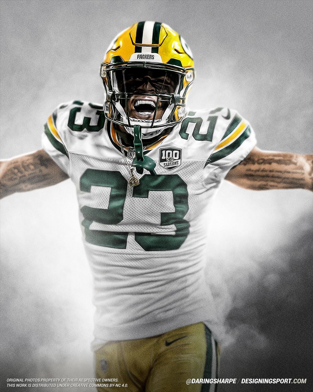 Jaire Alexander #23 Green Bay Packers Poster Canvas White Theme poster canvas