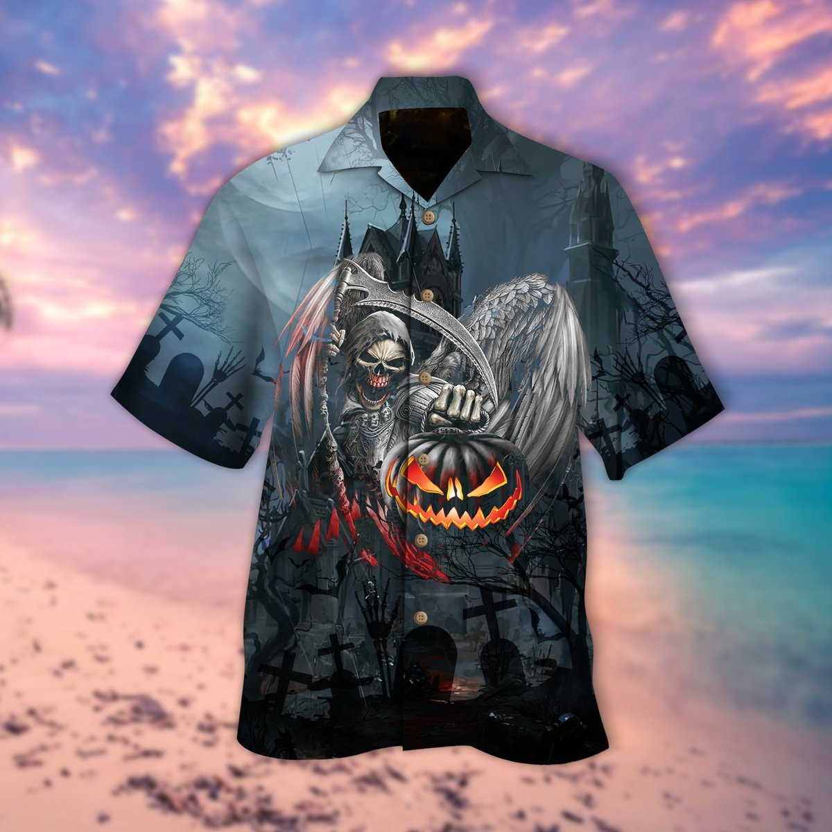 Pumpkin Skull Halloween Hawaii Shirt For Men Women Ha22995