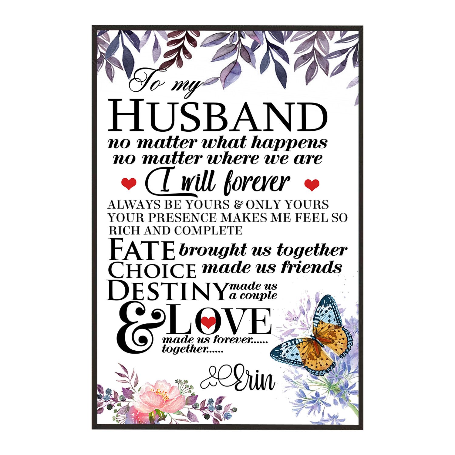 Personalized Wall Art Poster Board Print Valentine Day Gift Ideas For Him Her Men Women Boyfriend Girlfriend Husband Wife Couple – Custom Name I Will Forever Always Be Your HT241275 – PersonalizedWitch