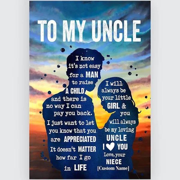 Ts For Uncle From Niece Meaningful Quotes Wall Art Portrait Poster Poster Art Design 