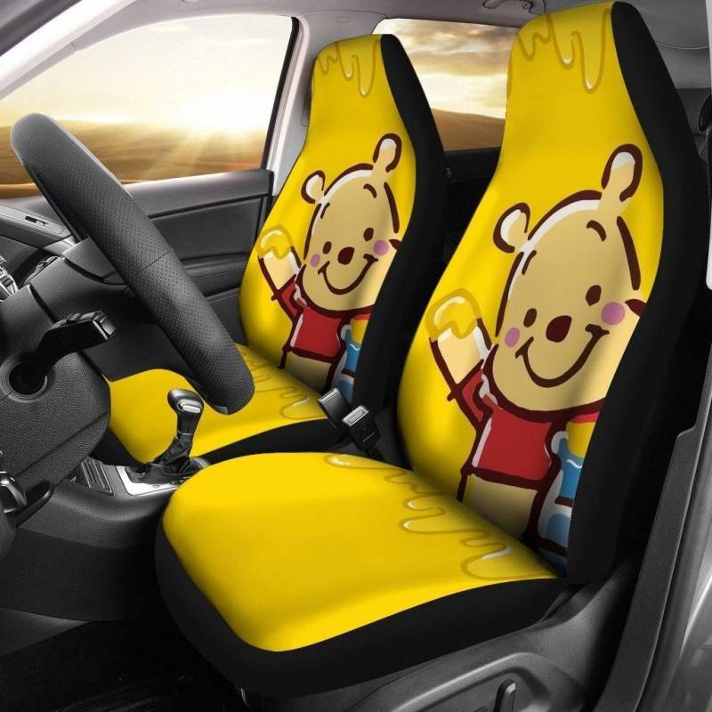 Pooh With Honey Jar Disney Winnie The Pooh Car Seat Covers Set of 2